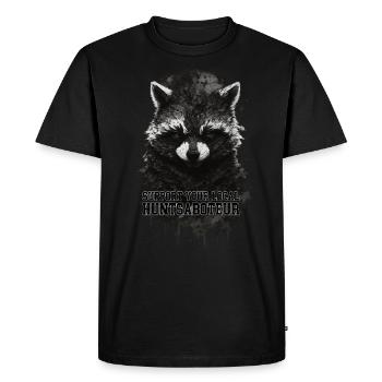 support your local huntsaboteur - Men's Premium Organic T-Shirt - black - Front - Nico (187cm)