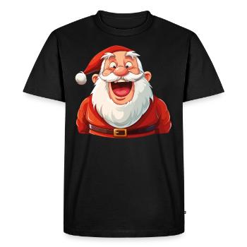 Drôle Le Père Noël rit à Noël Drôle - T-shirt Premium bio Homme - noir - Devant - Nico (187cm)