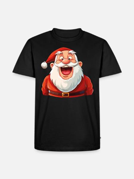 Lustiger Weihnachtsmann Lacht Weihnachten Lustig - Männer Premium Bio T-Shirt - Schwarz