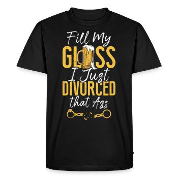 Bonne fête de divorce Remplissez mon verre - T-shirt Premium bio Homme - noir - Devant - Nico (187cm)