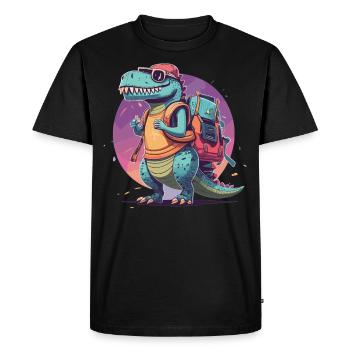 Enrollment Dinosaur Schoolchild Trex - Men's Premium Organic T-Shirt - black - Front - Nico (187cm)