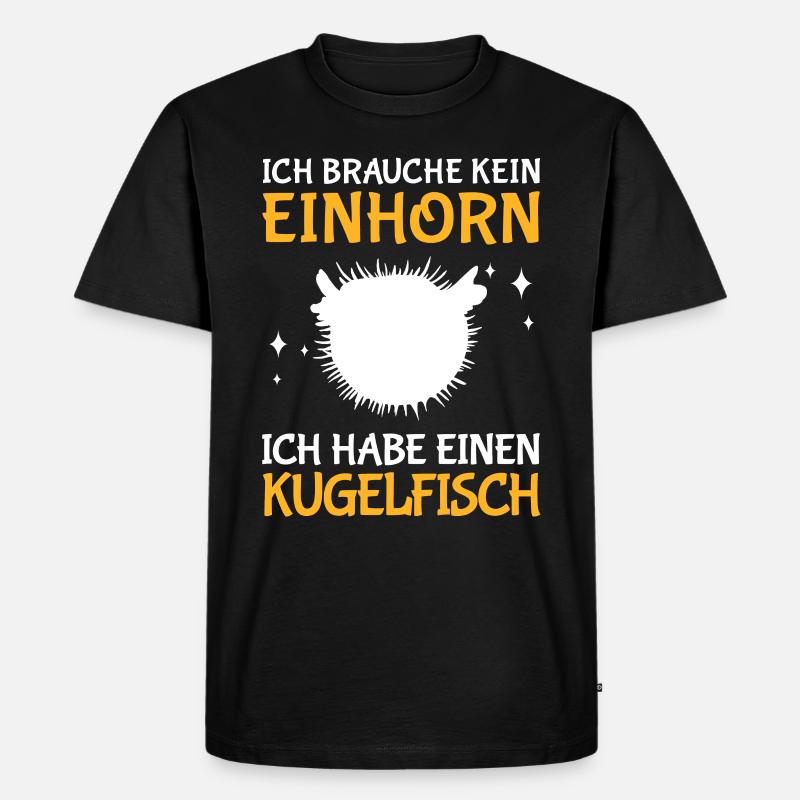 Ich habe einen Kugelfisch Aquaristik - Männer Premium Bio T-Shirt - Schwarz