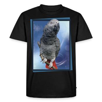 Le perroquet gris - T-shirt Premium bio Homme - noir - Devant - Nico (187cm)