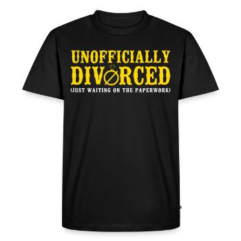 Happy Divorce Party Unofficially - Men's Premium Organic T-Shirt - black - Front - Nico (187cm)