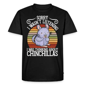 Pensée de chinchilla rongeur souris laineuse - T-shirt Premium bio Homme - noir - Devant - Nico (187cm)