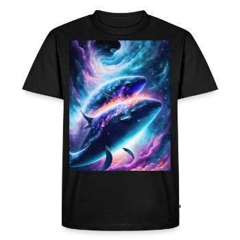 Baleines divines dans la nébuleuse de l’étoile cosmique - T-shirt Premium bio Homme - noir - Devant - Nico (187cm)