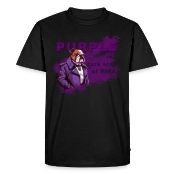 Purple - the darkside of pink - Men's Premium Organic T-Shirt - black - Front - Nico (187cm)