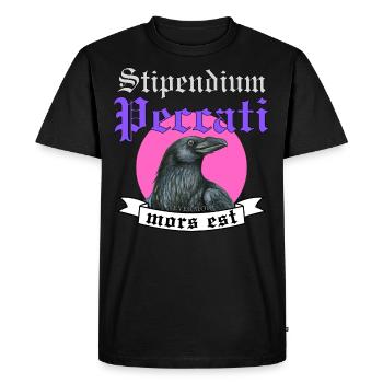 Stipendium peccati mors est - raven - Men's Premium Organic T-Shirt - black - Front - Nico (187cm)