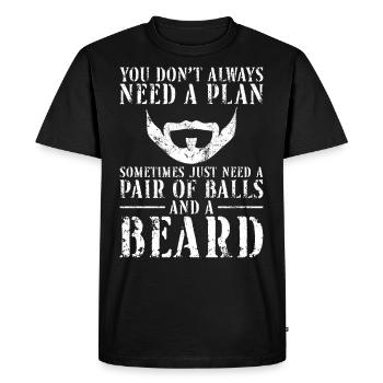 Amoureux de la barbe Homme barbu Tu n’as pas - T-shirt Premium bio Homme - noir - Devant - Nico (187cm)