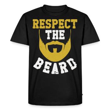Beard Lover Bearded Man Respect - Men's Premium Organic T-Shirt - black - Front - Nico (187cm)