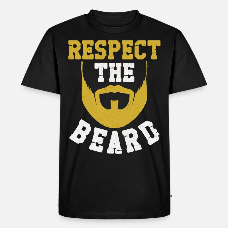 Beard Lover Bearded Man Respect - Männer Premium Bio T-Shirt - Schwarz