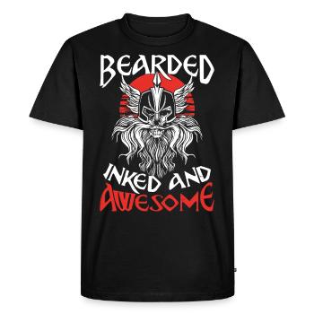 Beard Lover Bearded Man Tattoo - Men's Premium Organic T-Shirt - black - Front - Nico (187cm)