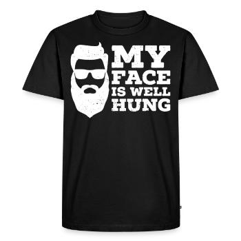 Amant barbe Homme barbu Mon visage est - T-shirt Premium bio Homme - noir - Devant - Nico (187cm)
