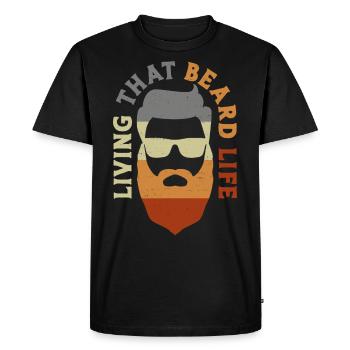 Beard Lover Bearded Man Living - Men's Premium Organic T-Shirt - black - Front - Nico (187cm)