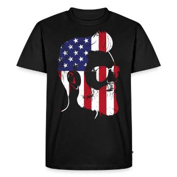 Beard Lover Bearded Man American - Men's Premium Organic T-Shirt - black - Front - Nico (187cm)