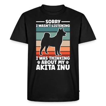 Pensée de Akita Inu Japonais Akita Inu - T-shirt Premium bio Homme - noir - Devant - Nico (187cm)