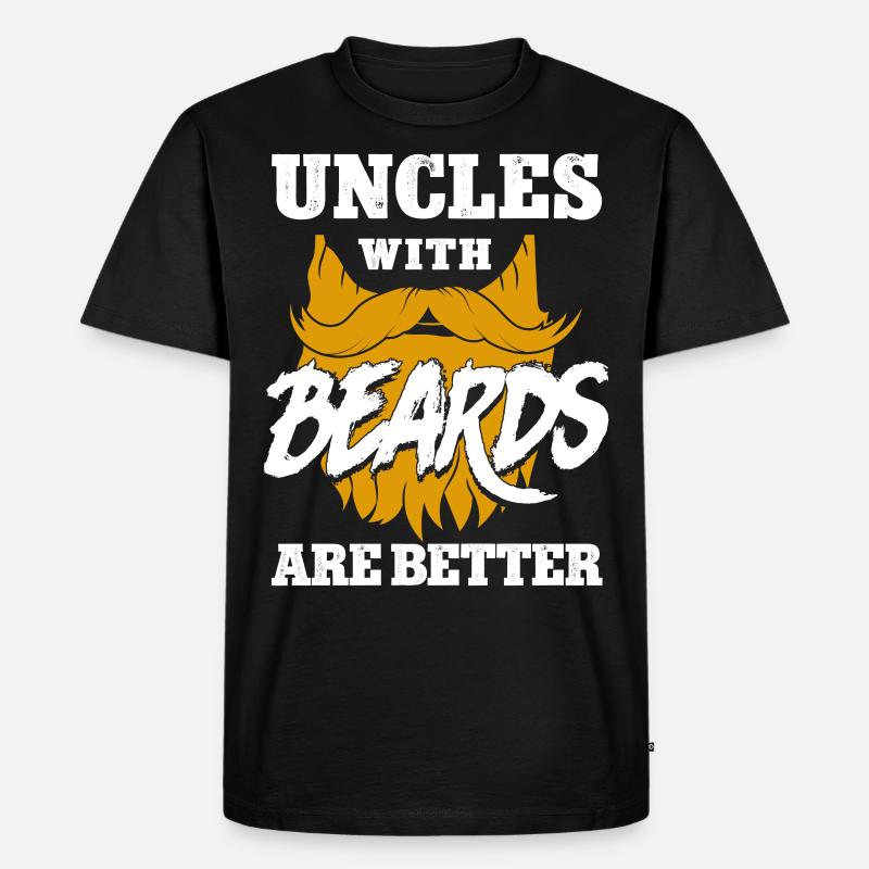 Beard Lover Bearded Man Uncle - Männer Premium Bio T-Shirt - Schwarz