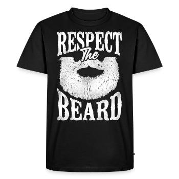 Beard Lover Bearded Man Respect - Men's Premium Organic T-Shirt - black - Front - Nico (187cm)