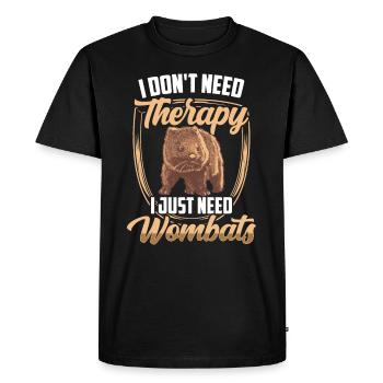 Wombat does not need therapy marsupial - Men's Premium Organic T-Shirt - black - Front - Nico (187cm)