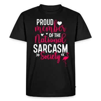 Fier membre de la National Sarcasm Society - T-shirt Premium bio Homme - noir - Devant - Nico (187cm)