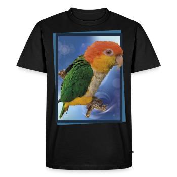 Le caïque à tête orange - T-shirt Premium bio Homme - noir - Devant - Nico (187cm)
