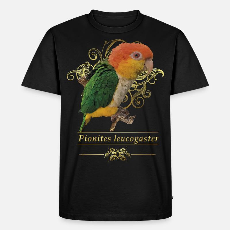 Der orangeköpfige Caique - Männer Premium Bio T-Shirt - Schwarz