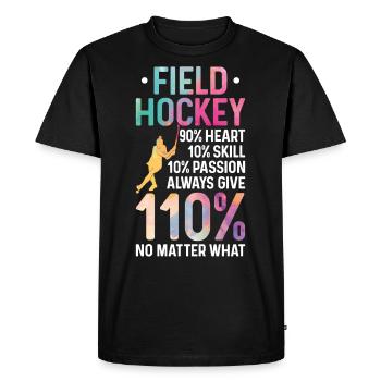 Hockey sur gazon Hockey sur gazon 90% - T-shirt Premium bio Homme - noir - Devant - Nico (187cm)