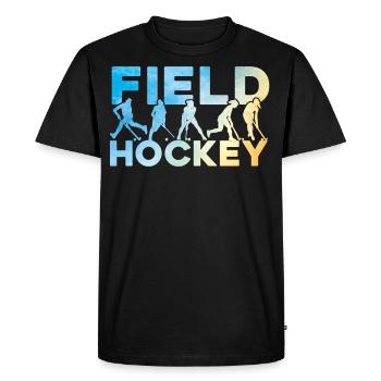 Field Hockey Watercolor Field - Men's Premium Organic T-Shirt - black - Front - Nico (187cm)