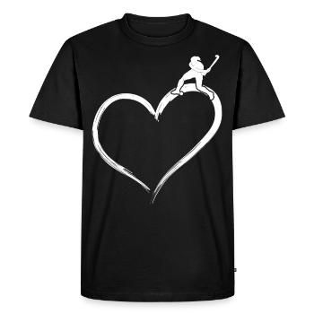 Cœur de hockey sur gazon - T-shirt Premium bio Homme - noir - Devant - Nico (187cm)