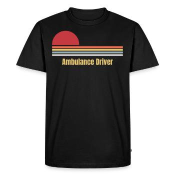 Ambulancier - T-shirt Premium bio Homme - noir - Devant - Nico (187cm)