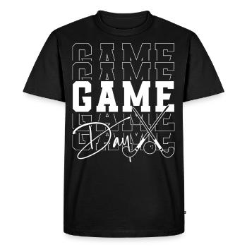 Jour de match de hockey sur gazon - T-shirt Premium bio Homme - noir - Devant - Nico (187cm)