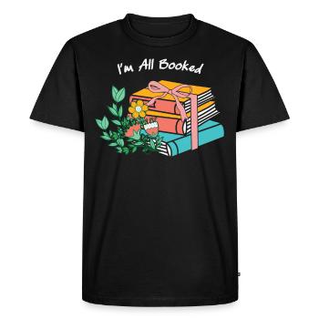 I'm All Booked Reading Floral - Reading Books - Men's Premium Organic T-Shirt - black - Front - Nico (187cm)