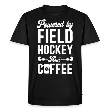 Field Hockey Coffee Powered By - Men's Premium Organic T-Shirt - black - Front - Nico (187cm)