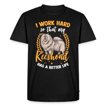 Je travaille pour mon Wolfsspitz German Spitz - T-shirt Premium bio Homme - noir - Devant - Nico (187cm)