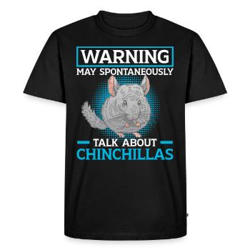 Parlez de chinchilla, rongeur, souris laineuse - T-shirt Premium bio Homme - noir - Devant - Nico (187cm)
