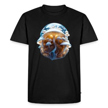 Champignons - Champignons magiques - T-shirt Premium bio Homme - noir - Devant - Nico (187cm)