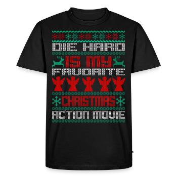 Ugly Christmas Die Hard est mon film Xmax préféré - T-shirt Premium bio Homme - noir - Devant - Nico (187cm)
