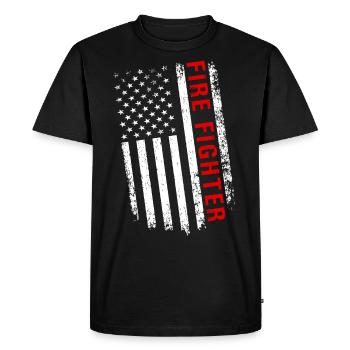 Drapeau américain des pompiers forestiers des États-Unis - T-shirt Premium bio Homme - noir - Devant - Nico (187cm)