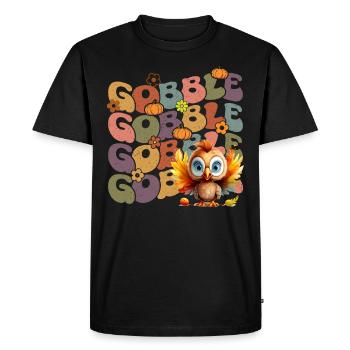 Happy Thanksgiving: Gobble Gobble Happy Turkey Day - T-shirt Premium bio Homme - noir - Devant - Nico (187cm)