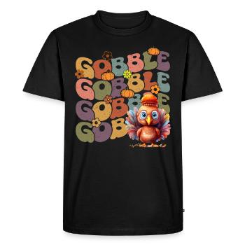 Happy Thanksgiving: Gobble Gobble Happy Turkey Day - T-shirt Premium bio Homme - noir - Devant - Nico (187cm)