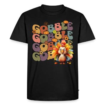 Happy Thanksgiving: Gobble Gobble Happy Turkey Day - T-shirt Premium bio Homme - noir - Devant - Nico (187cm)