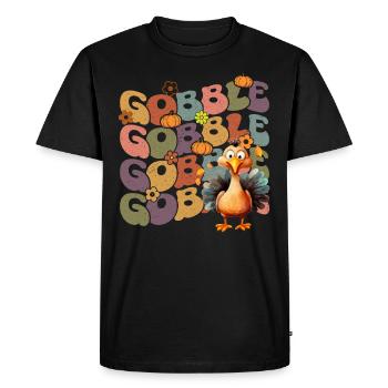 Happy Thanksgiving: Gobble Gobble Happy Turkey Day - T-shirt Premium bio Homme - noir - Devant - Nico (187cm)