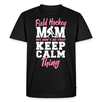 Maman de hockey sur gazon Maman de hockey sur gazon - T-shirt Premium bio Homme - noir - Devant - Nico (187cm)
