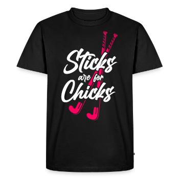 Les bâtons de hockey sur gazon sont pour les poussins - T-shirt Premium bio Homme - noir - Devant - Nico (187cm)