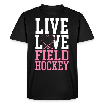 Field Hockey Live Love Field - T-shirt Premium bio Homme - noir - Devant - Nico (187cm)