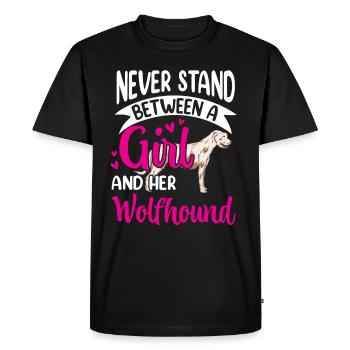 Fille et son Irish Wolfhound Wolfhound - T-shirt Premium bio Homme - noir - Devant - Nico (187cm)