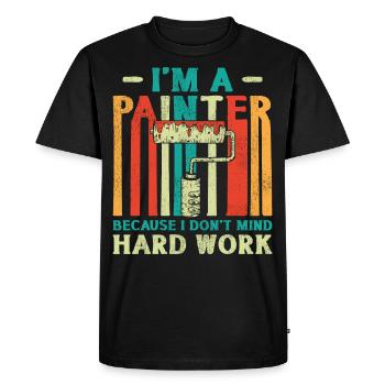 Peintre en bâtiment Décorateur Je suis un - T-shirt Premium bio Homme - noir - Devant - Nico (187cm)