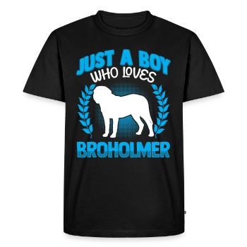 Just a boy who loves Broholmer - Men's Premium Organic T-Shirt - black - Front - Nico (187cm)