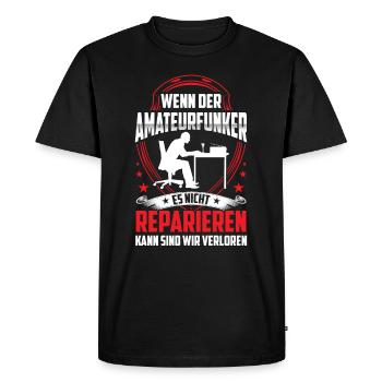 Amateur radio operators do not repair amateur radio operators - Men's Premium Organic T-Shirt - black - Front - Nico (187cm)