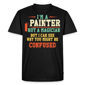 Peintre en bâtiment Décorateur Je suis un - T-shirt Premium bio Homme - noir - Devant - Nico (187cm)